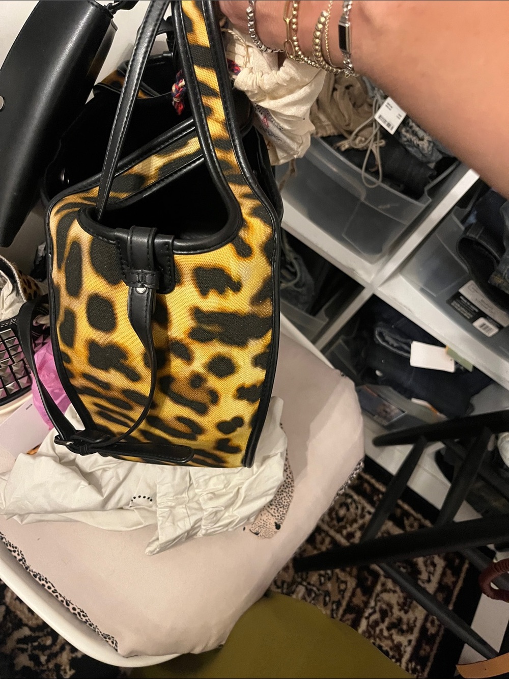 Stella McCartney Leopard Print Tote with Black Pouch - Picture 15 of 15